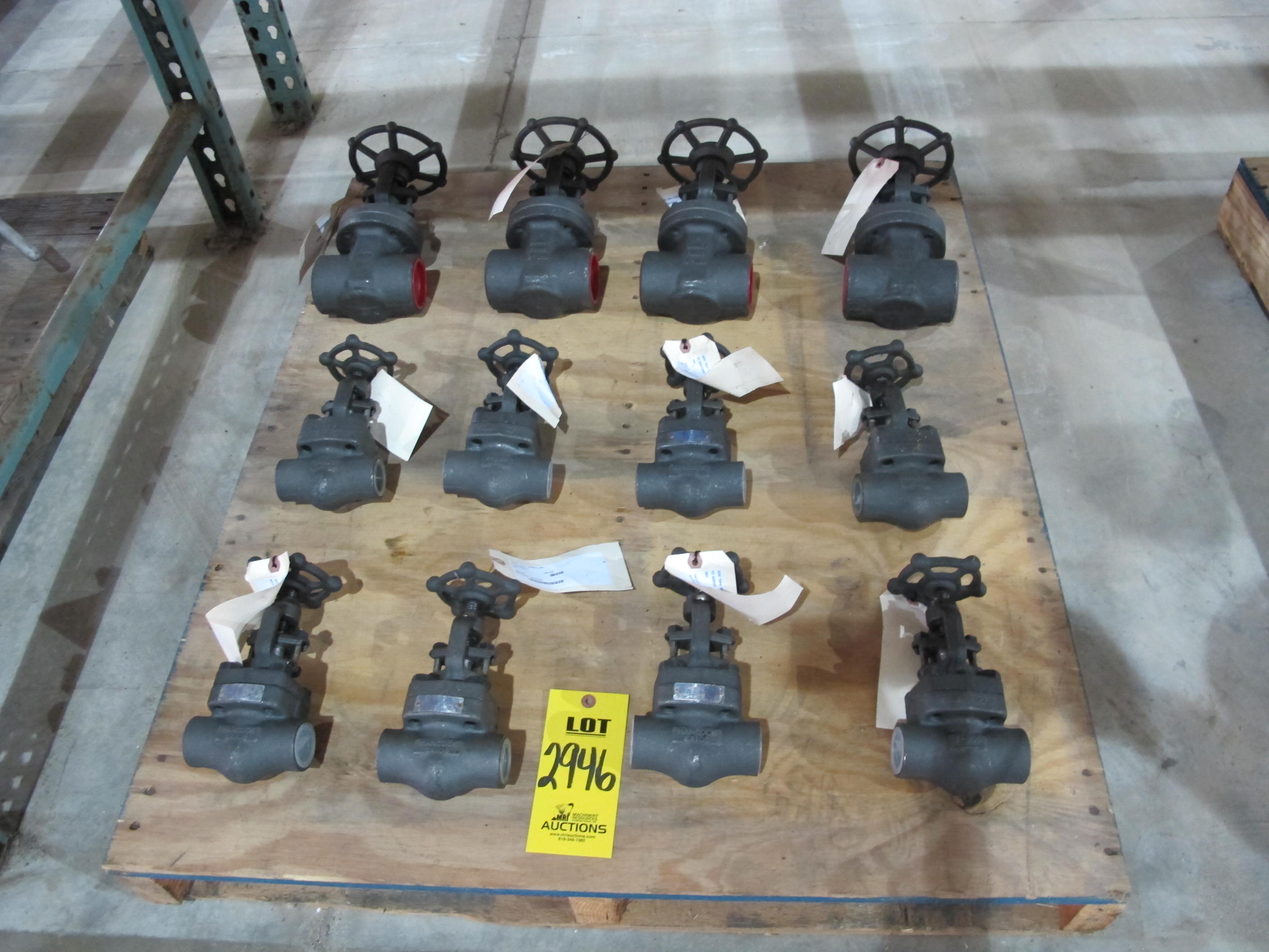LOT PALLET W/ (12) ASSORTED VALVES (W-51) LOADING & HANDLING FEE $15-